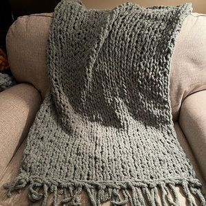 Hand made Forest green throw. Softest polyblend.